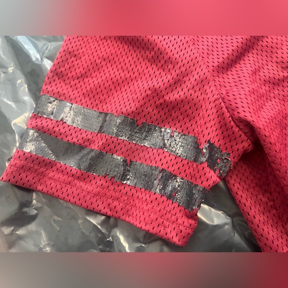 Heavily PreLoved CellBlock13 Tailback Mesh Crop Top - Size S - Burgundy/Black - Picture 5 of 10